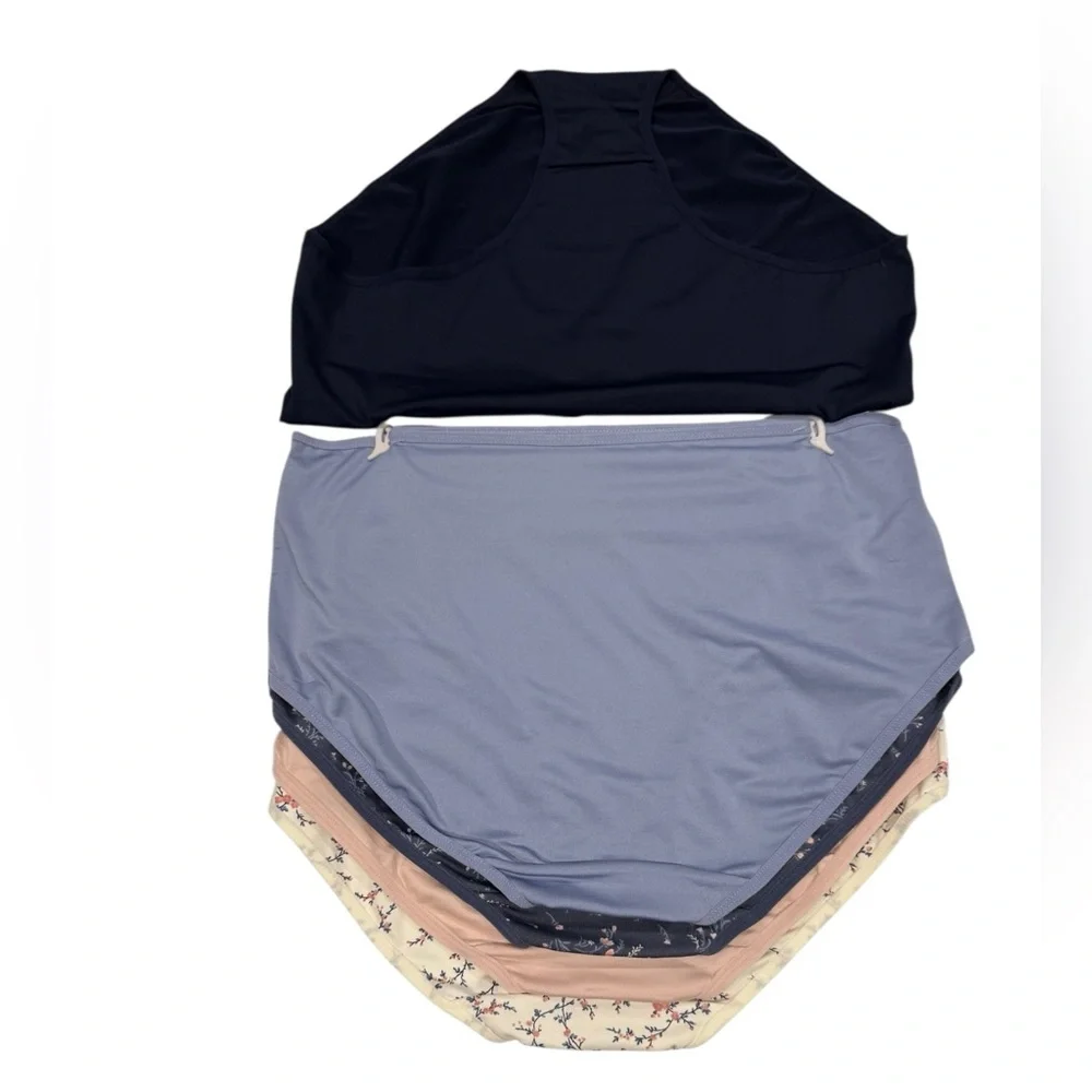 LAURA ASHLEY 5 Pack Briefs Panties Soft Comfy Stretch Floral Solids NWT 2X - Picture 10 of 14